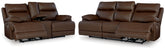 Hoover Furniture Outlet - Ashley Furniture - VonRyan Power Reclining Sofa and Loveseat - Power Reclining Sofa and Loveseat / Tobacco - U10400U1